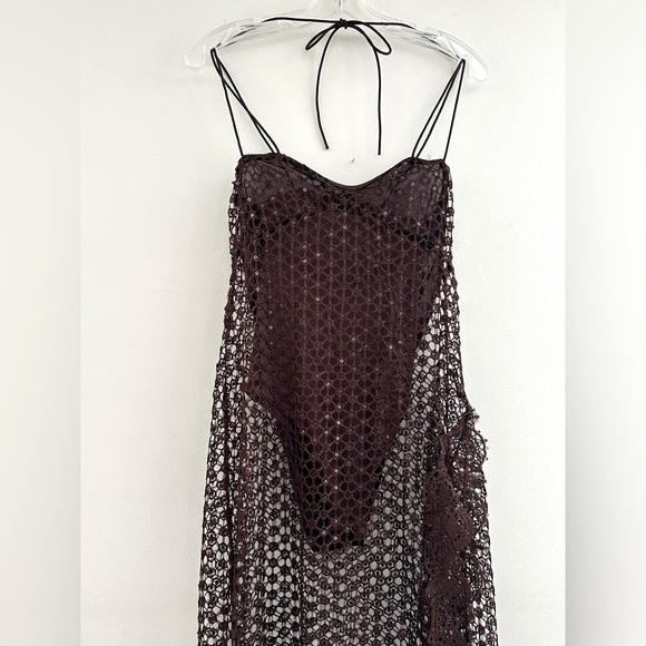 FREE PEOPLE X INTIMATELY || Smoke & Mirrors Brown Bodysuit Slip. Sz. XS - Picture 9 of 16